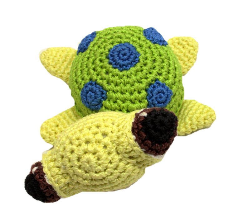 Knit Knacks Squish the Sea Turtle Organic Cotton Small Dog Toy